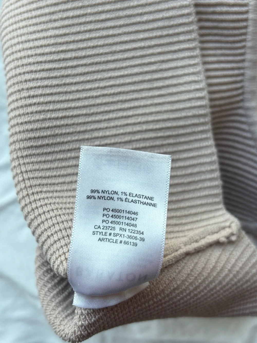 Babaton Ribbed Square-Neck Crop Tank Taupe Small - Picture 5 of 5